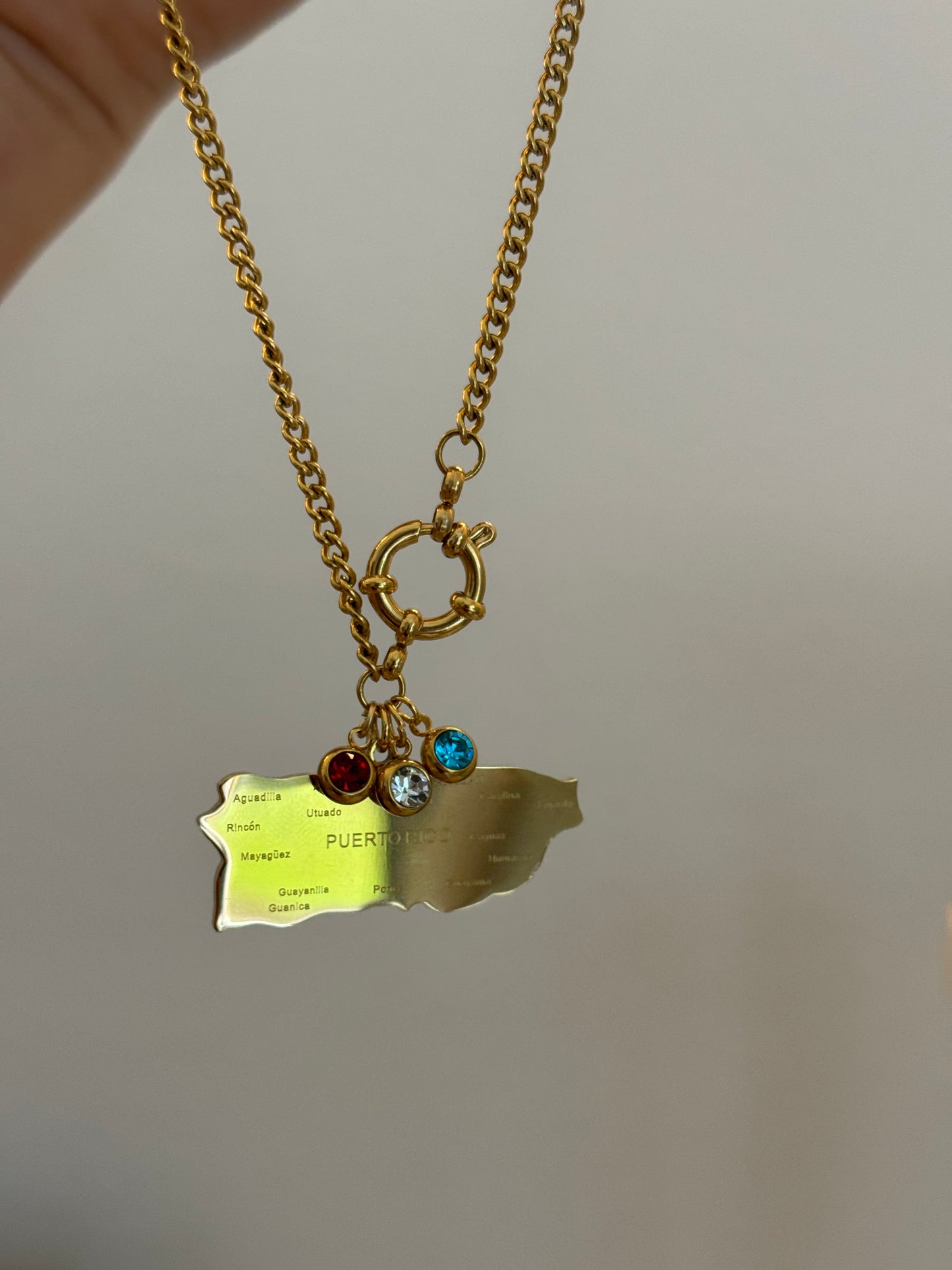 PUERTO RICO MAPITA CHARM NECKLACE
