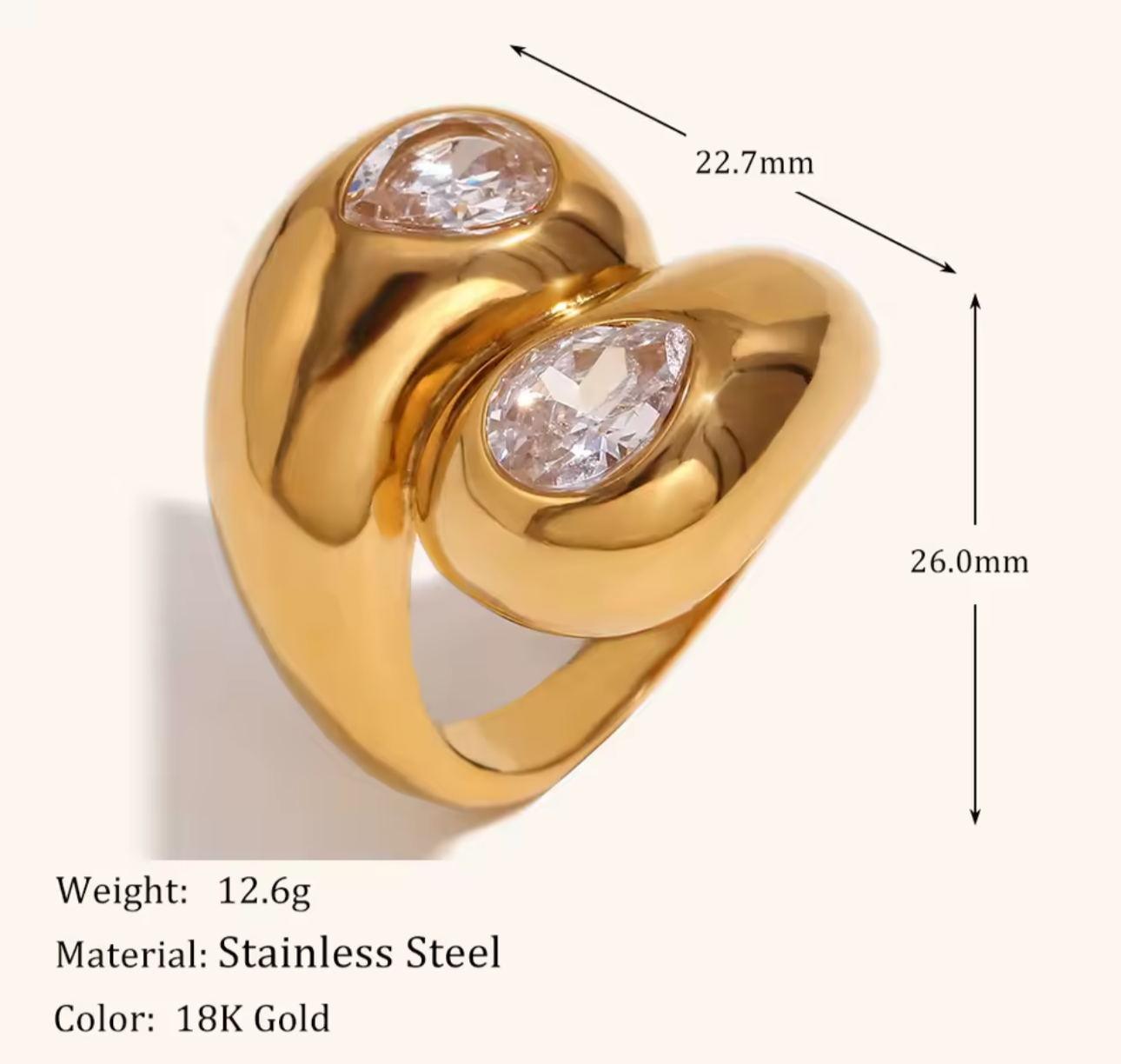 ISOLDE RING- Gold filled