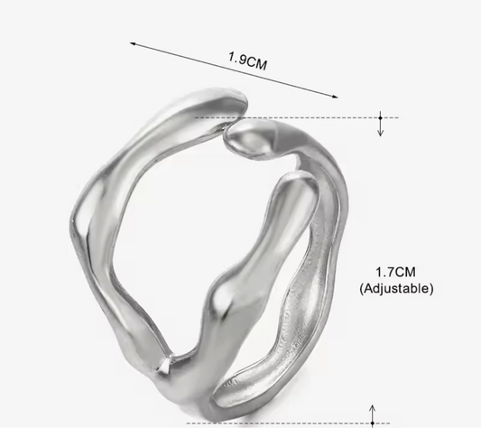 SILVER PEBBLE WRAP RING