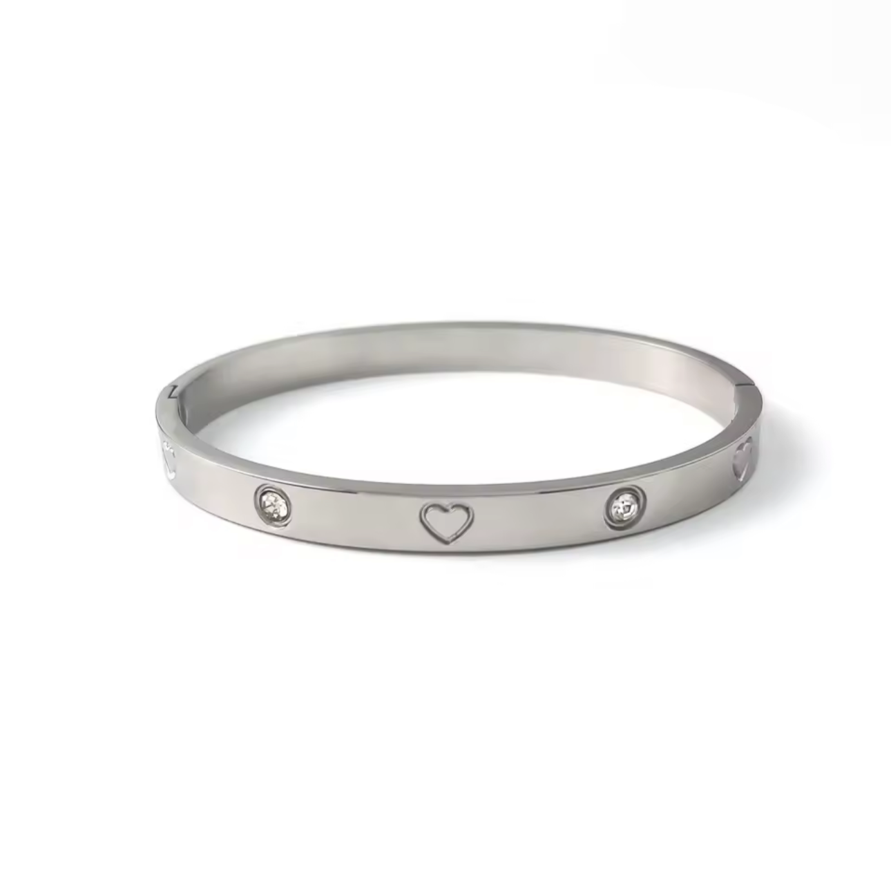 BRAZALETE DE CORAZONES DE ACERO