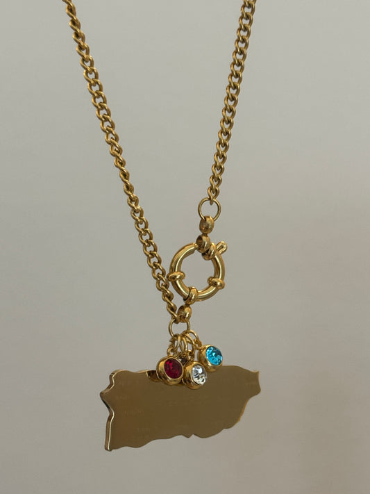 PUERTO RICO MAPITA CHARM NECKLACE