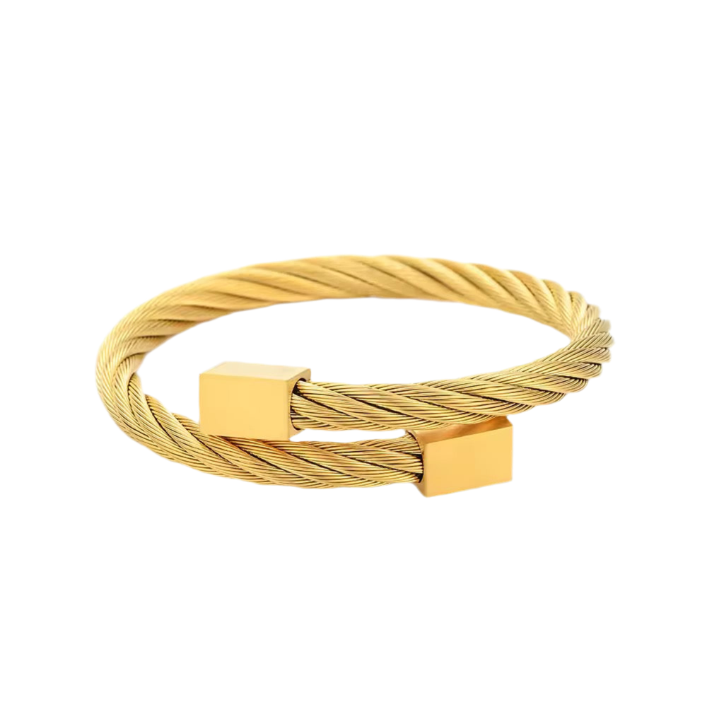 OBSIDIAN TORQUE CABLE BRACELET