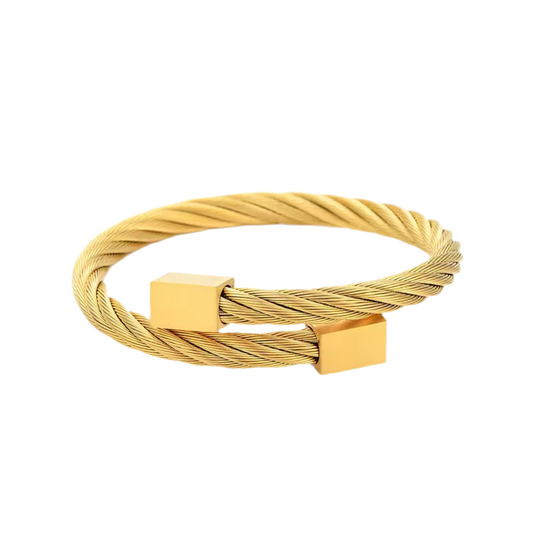 PULSERA DE CABLE DE TORSIÓN DE OBSIDIANA