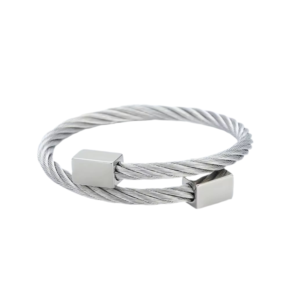 OBSIDIAN TORQUE CABLE BRACELET