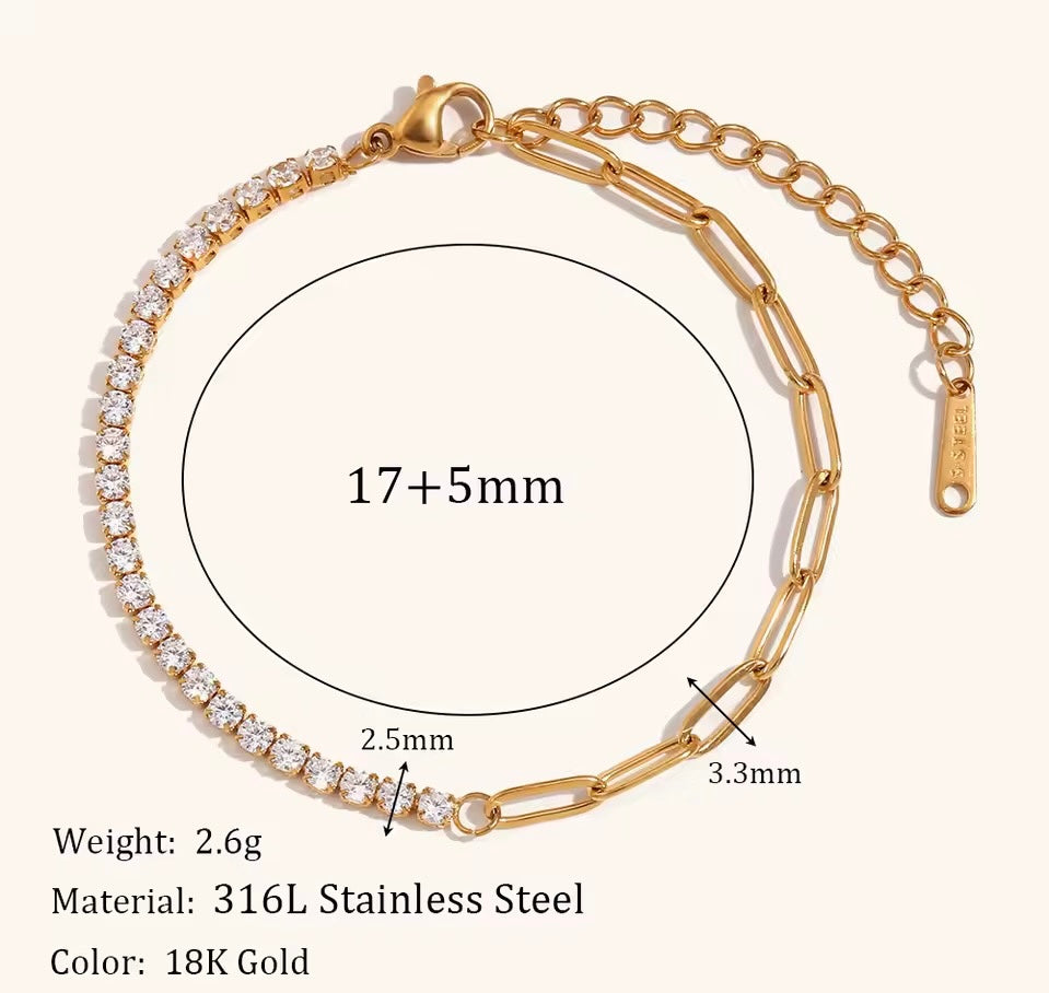 ZERAPHINA TENNIS BRACELET - Gold Filled