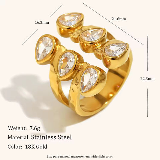 OPALINE RING- Gold filled