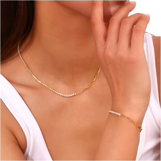 ZERAPHINA TENNIS SET - Gold Filled