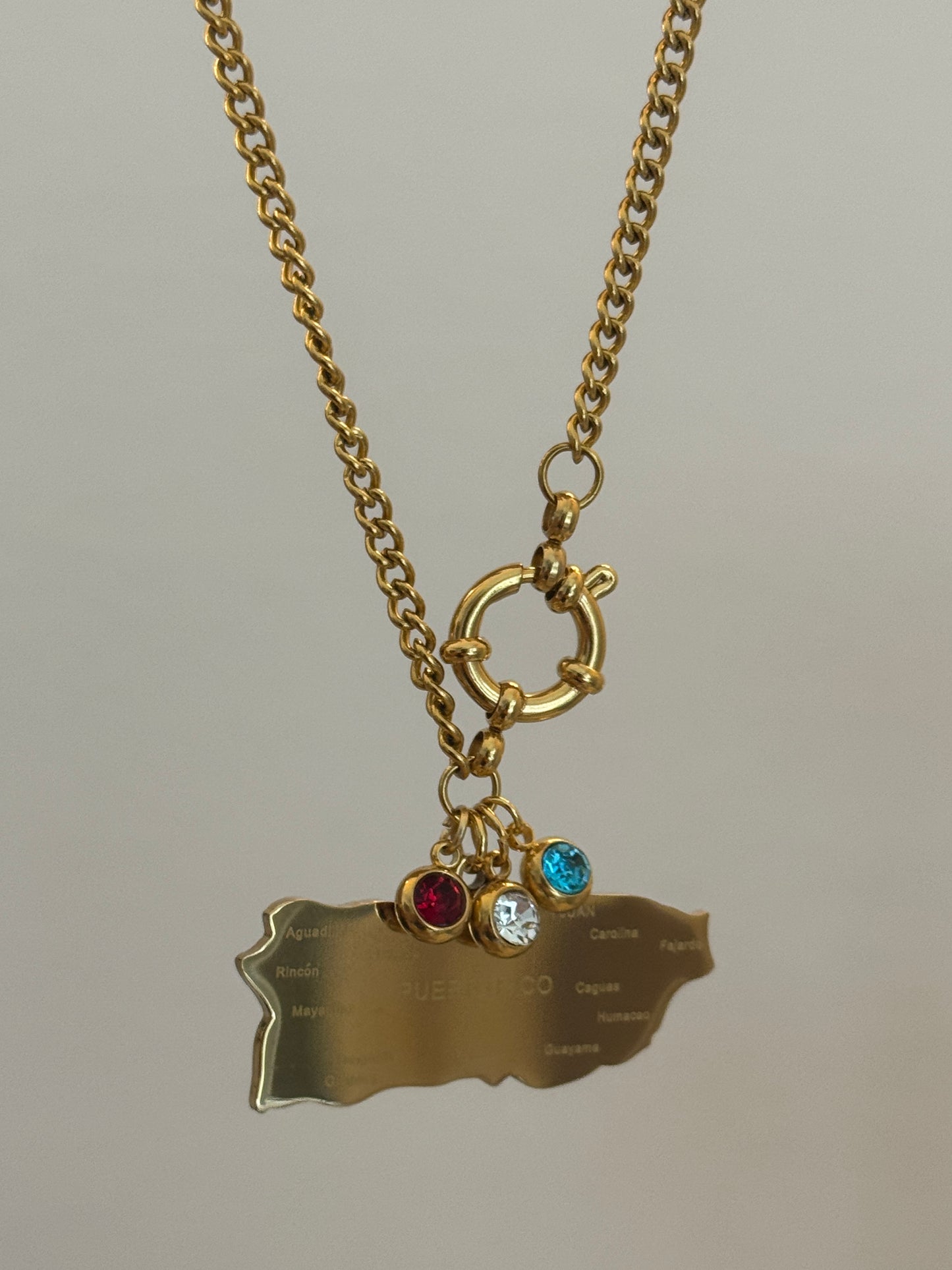 PUERTO RICO MAPITA CHARM NECKLACE