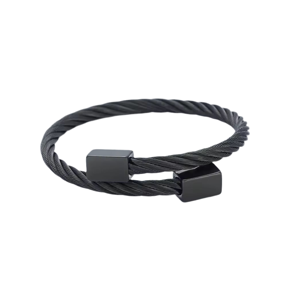 PULSERA DE CABLE DE TORSIÓN DE OBSIDIANA