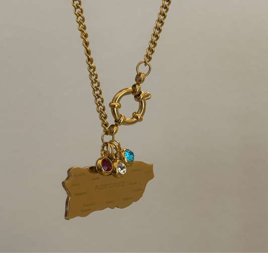PUERTO RICO MAPITA CHARM NECKLACE