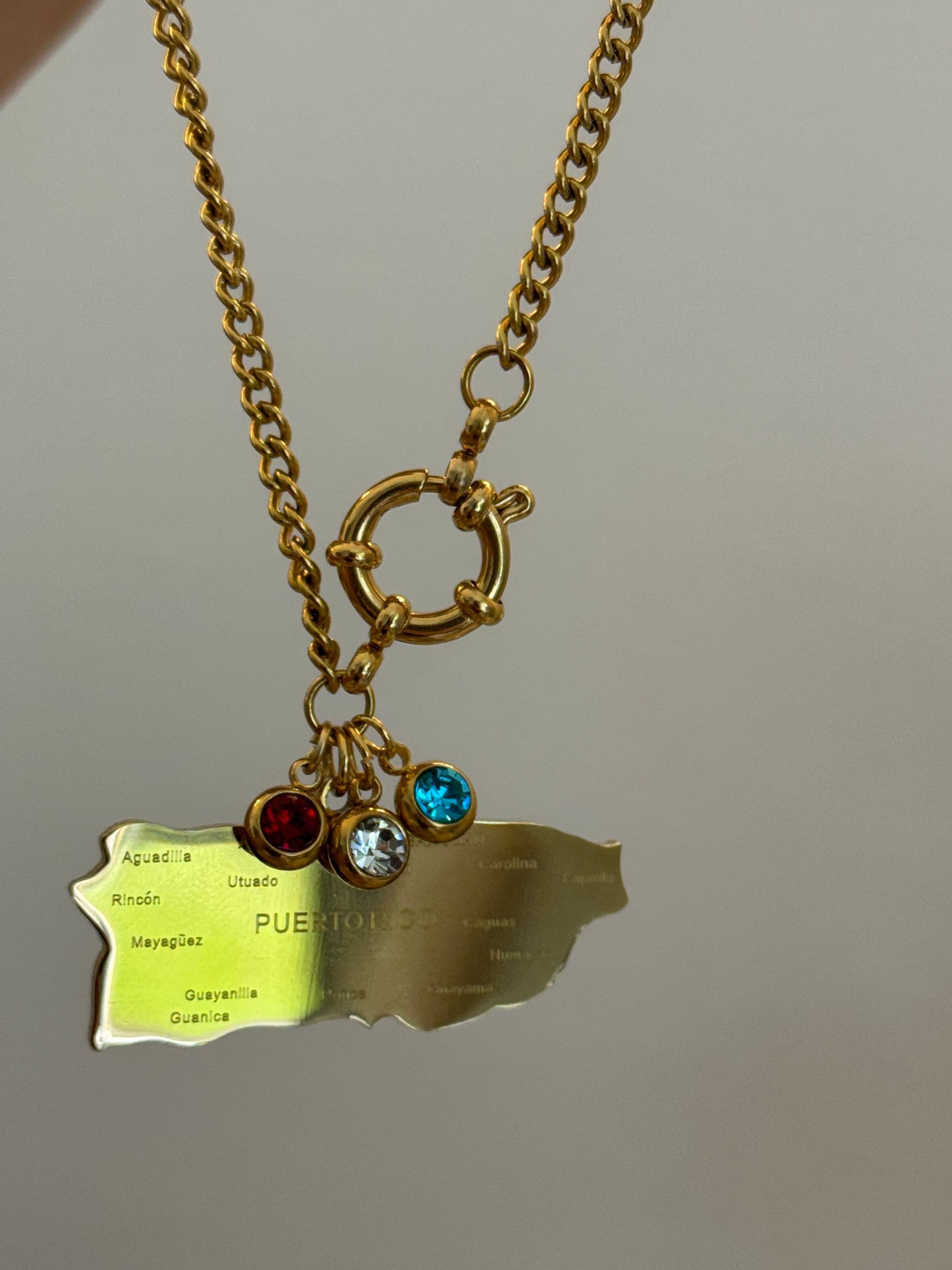 PUERTO RICO MAPITA CHARM NECKLACE