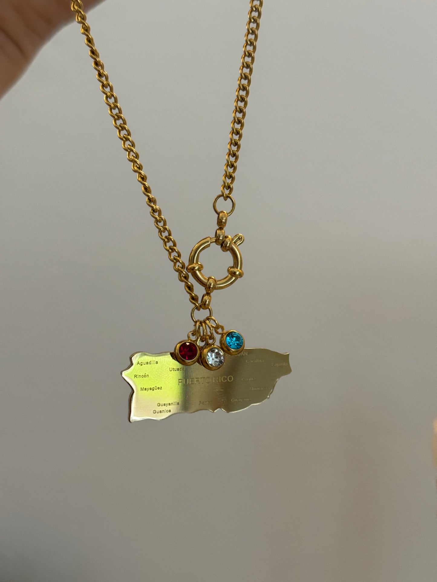 PUERTO RICO MAPITA CHARM NECKLACE