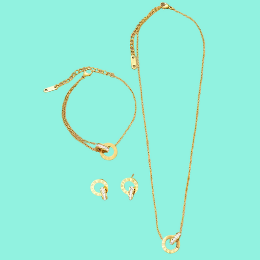 Kim Necklace Earrings Bracelet Set