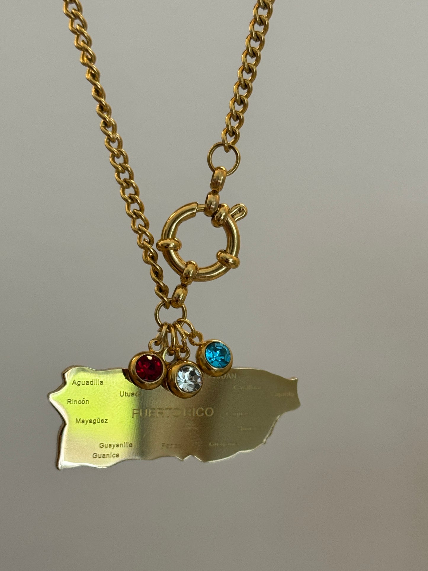 PUERTO RICO MAPITA CHARM NECKLACE