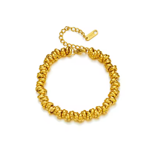 PULSERA DE PEPITAS DE ORO GRUESA