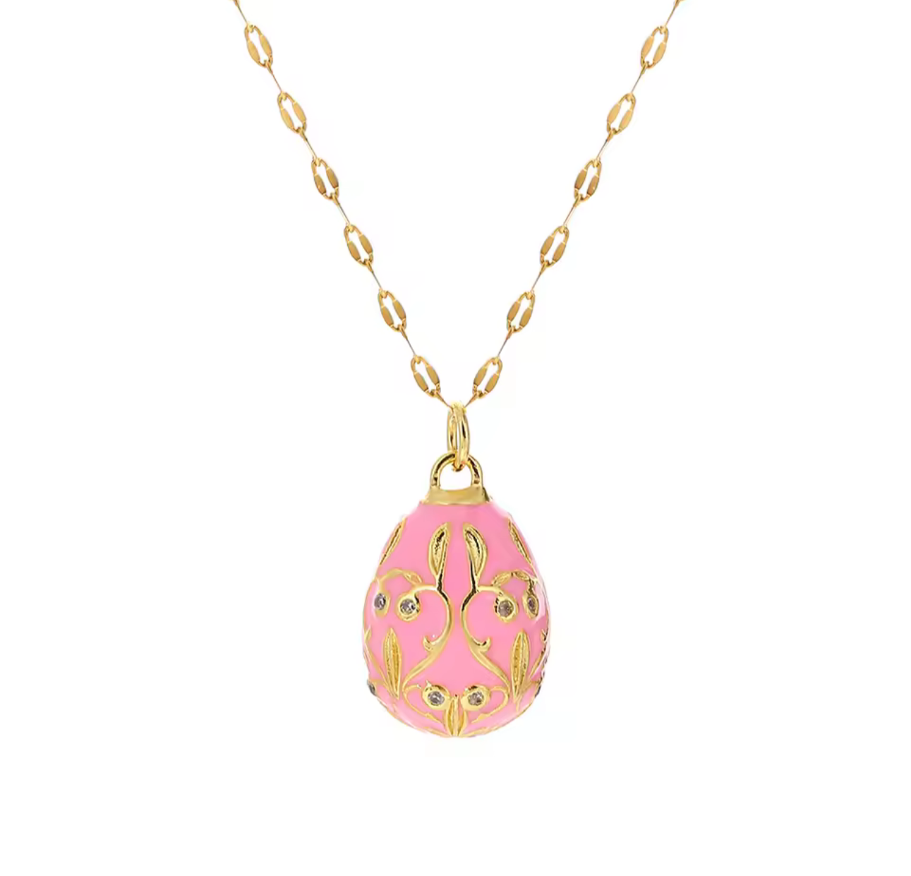 LUCKY EGG CHARM NECKLACE PINK
