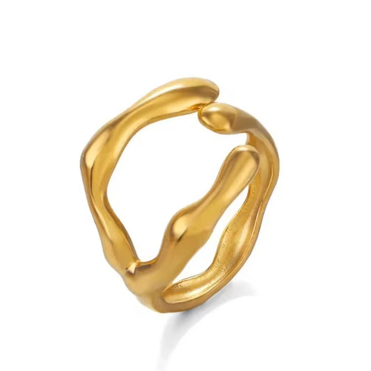 GOLD PEBBLE WRAP RING