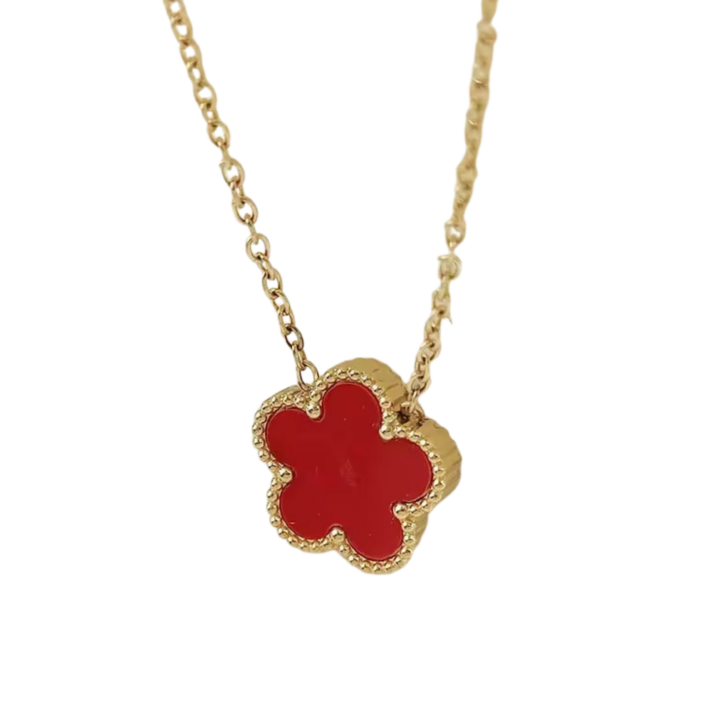 CLOVER RED NECKLACE